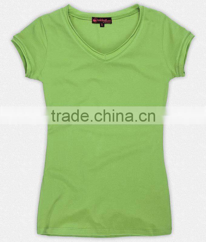 Fresh Green Ladies Cotton T Shirts in bulk t shirts manufacturers china