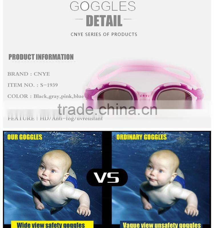 2015 new arrivel anti-shatter waterproof swimming goggles wide vision glasses