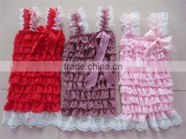 New Arrival Fashion Baby Girls Body Suit Organic Baby Clothes Lace Ruffled One-piece Romper Super Soft Cotton Jumpsuit For Girl