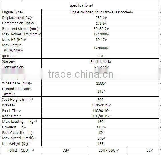 2014 new style china bicycle brand 250cc