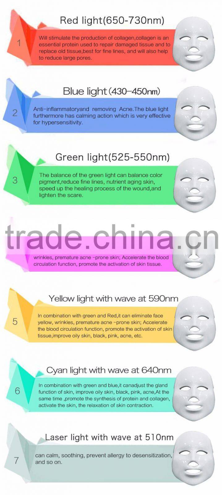 EYCO portable massage units super crystal skin care portable rf machine7 colors Led face mask