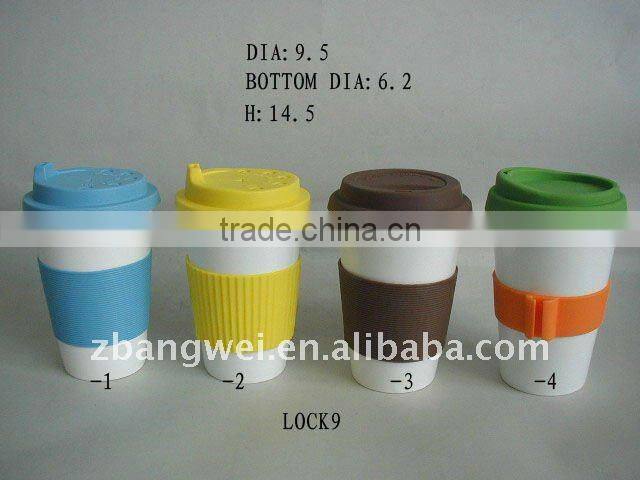 ceramic mug with silicone lid