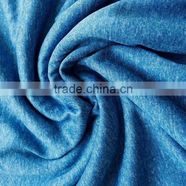 100%poly cationic yarn Heather jersey fabric