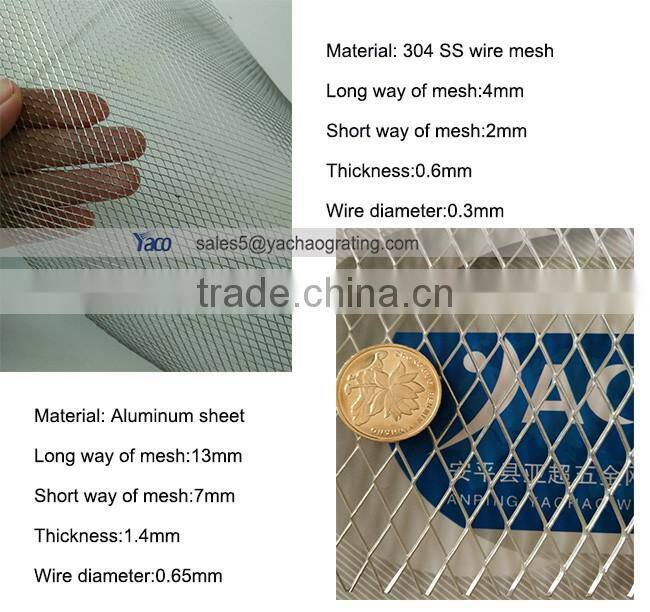 Bright surface diamond-shaped streched steel wire mesh