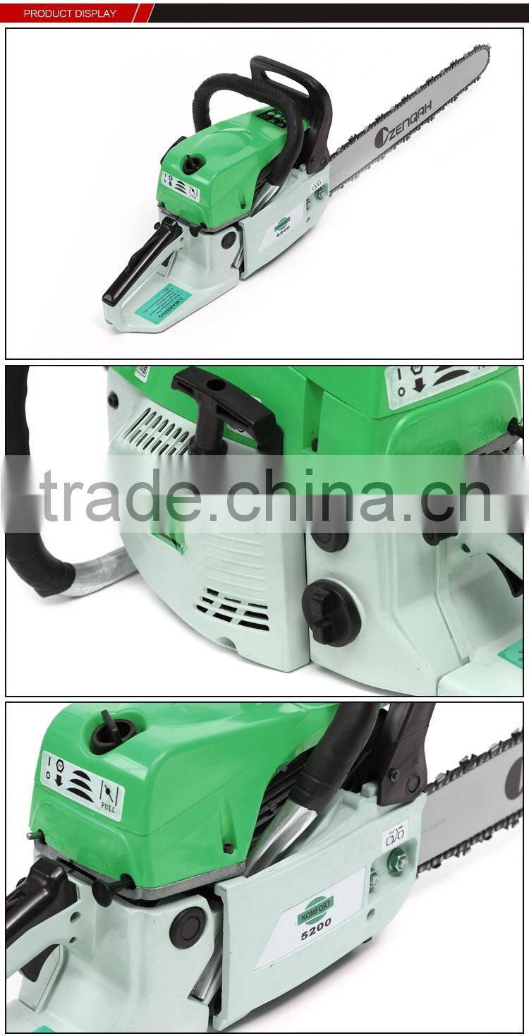 ojenas 52cc 2.2kw wooden cutting machine chain saw 5200