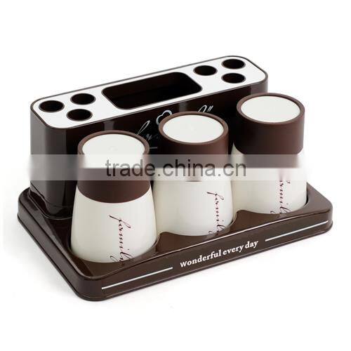 Fashional toothbrush cup and holder sets--coffee 343