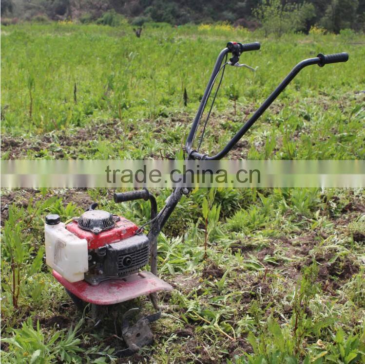 2017 New 4 stroke Portable petrol rotary cultivator garden weeder Rotary Tiller indian