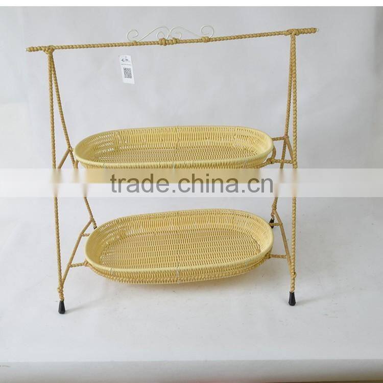 S&D platice rattan storage baskets fruit storage rack cheap wicker baskets