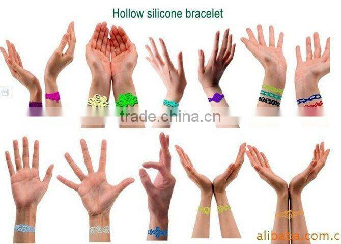 Hot!!! Hollow silicone bracelet/wristband