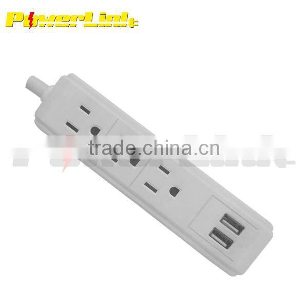 H50003 3 outlet Power Strip With 2 USB Outlets Power adapter US Plug Charging For Phone/Pad/MP4