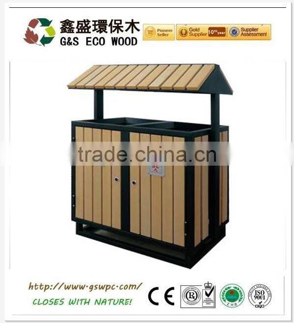 2016 High Quanlity Cheap Outdoor Environment wood plastic composite WPC Dustbin / Trash Can