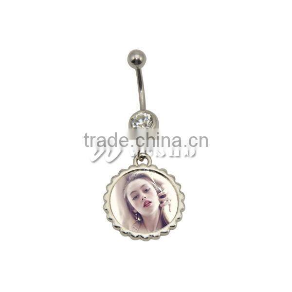 Cheap Unique Cute Sublimation Hypoallergenic Nickel Free Pregnancy Dangle Hanging Belly Button Rings