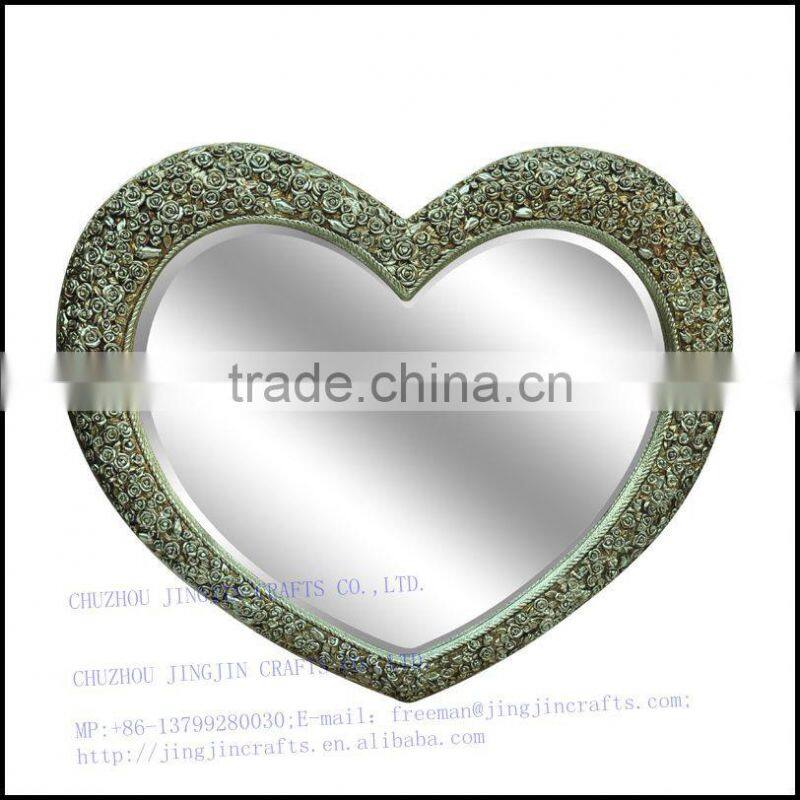 home decoration heart framed antique wall hanging mirror