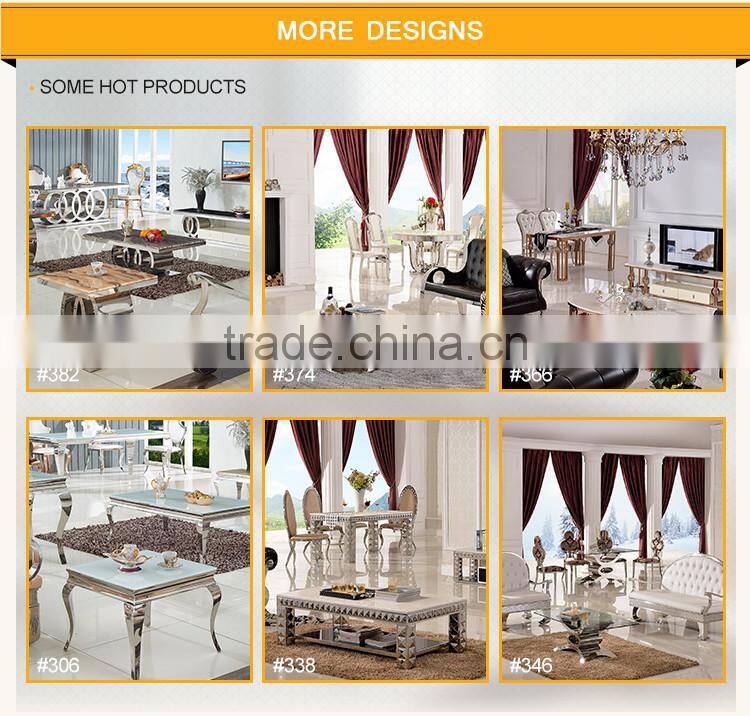 Marble Top Stainless Steel Frame Dining Table TH308