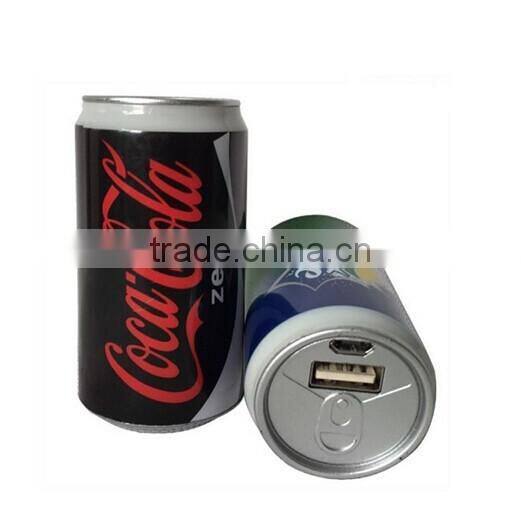 High quality Mobile power bank 2600mah cola Can shape portable power pack