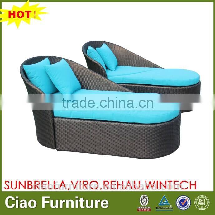 new style polyester rattan sun lounger CF1207