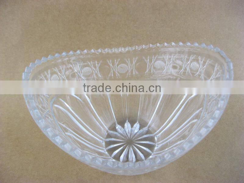 glass fruit bowl boat shape glass bowl