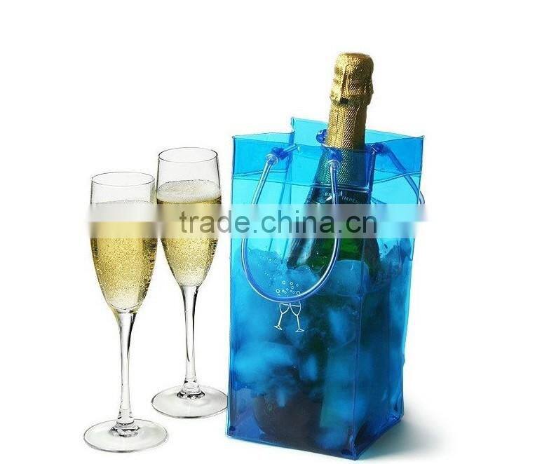 Custome Pvc Wine bag/pvc wine cooler ice tote bag /pvc wine ice drinking bags