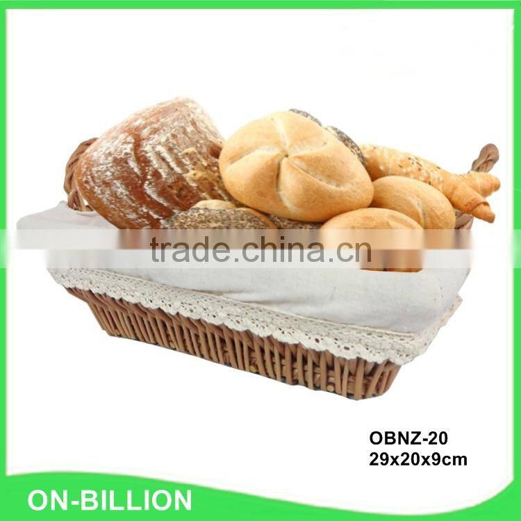 Decorative natural bulk heated wicker bread basket