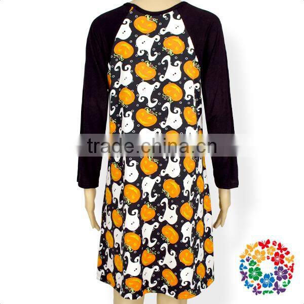 Kids boutique clothing long raglan sleeve little girls dresses children frocks designs