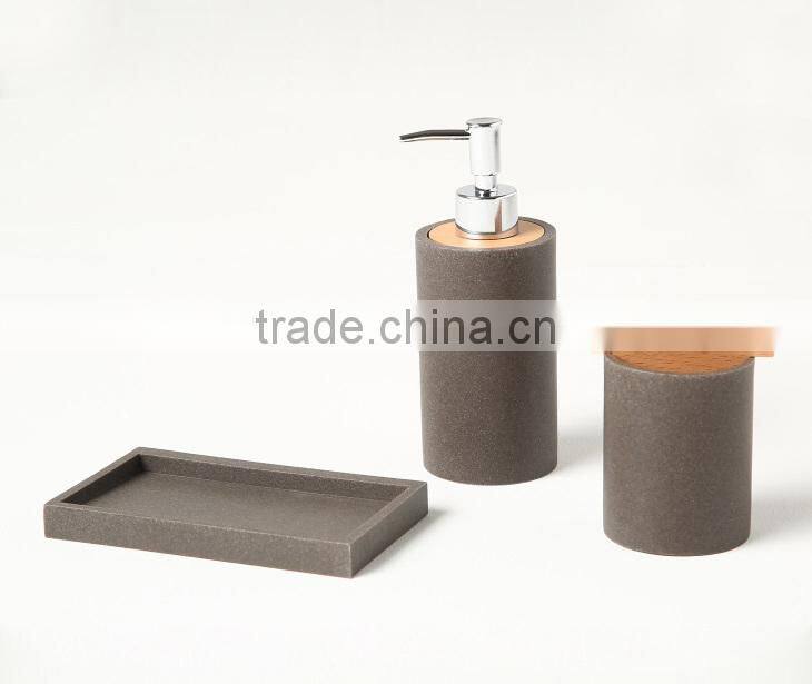 Common Home Round Shape Natural Resin Sandstone Bath Accessories