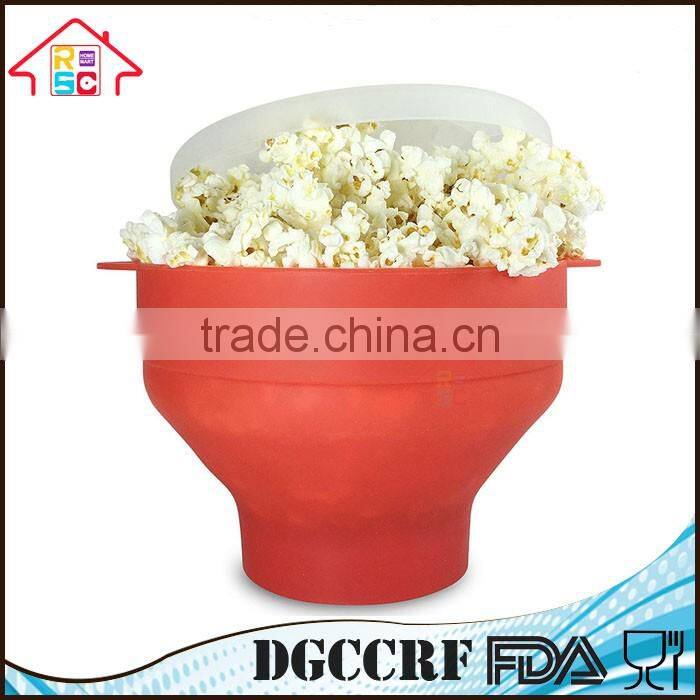 NBRSC Microwave Silicone Popcorn Popper Maker Collapsible Bowl with Handle Kitchen Tool Home DIY