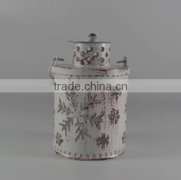 Christmas snowing metal lantern