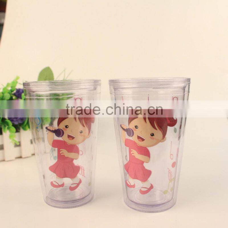 drinkware gift acrylic cup with insert 16 oz for promotional