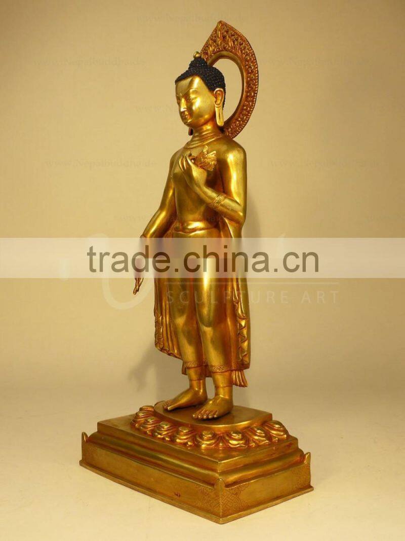 Religious buddha statue type fengshui metal brass maitreya buddha for sale