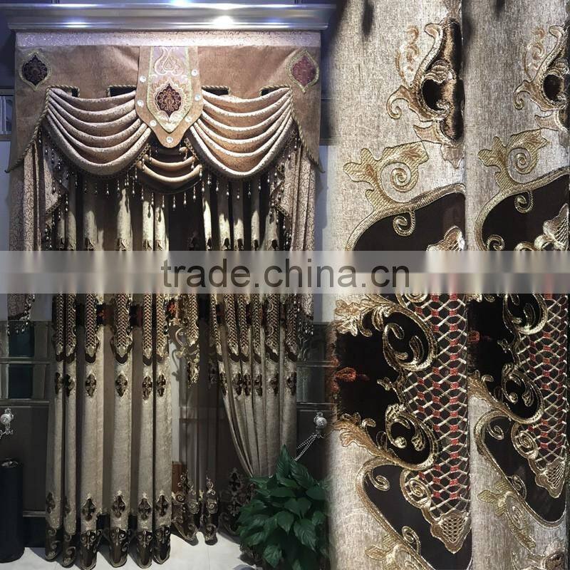 ZY9987 Luxury European style living room bedroom black curtains shade American luxury jacquard curtains