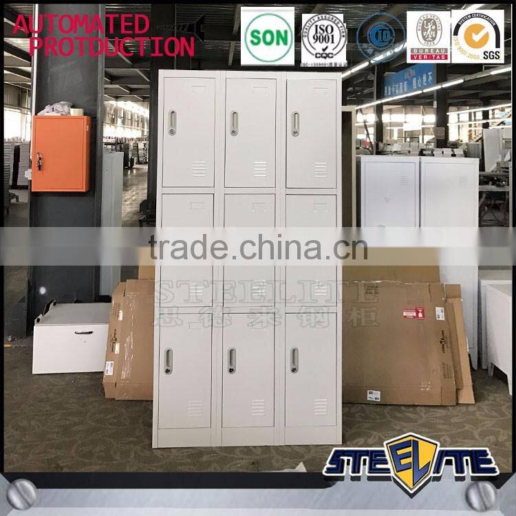 Fireproof 9 door steel staff clothes wardrobe locker