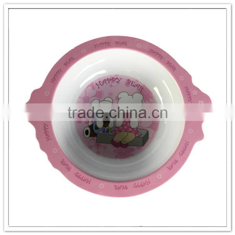 Happy bear hand-printed safe eating excellent baby bowl houseware kitchenware set