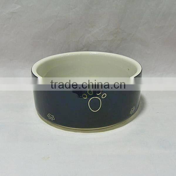 Ceramic Eating Pet Bowl with Dog Prints