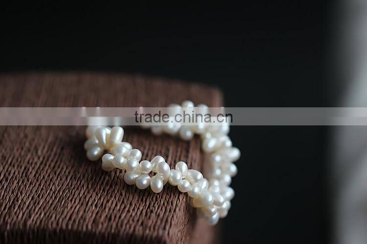 wholesale 7-8 mm white rice shape freshwater pearl bracelet