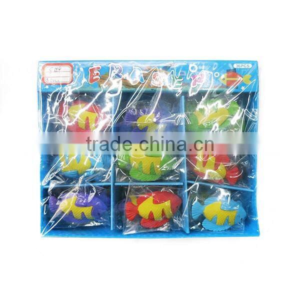 36PC Eraser Promotional Rubber Animal Eraser Fish Shape Eraser