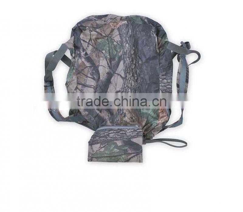 OEM tactical outdoor bionic real tree camo foldable travel backpack
