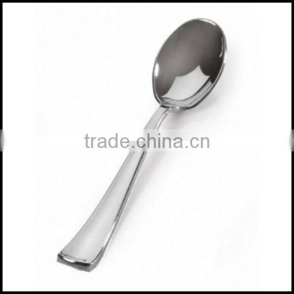 silver reflection disposable SPOONS cutlery flatware plastic WEDDING party SPECIAL for sale,custom plastic spoons manfuacturer