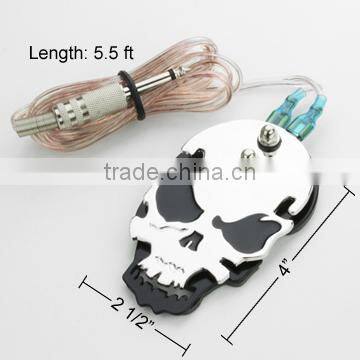 NEW Black Skull Tattoo Power Supply Foot Switch Pedal Flat Stainless Steel