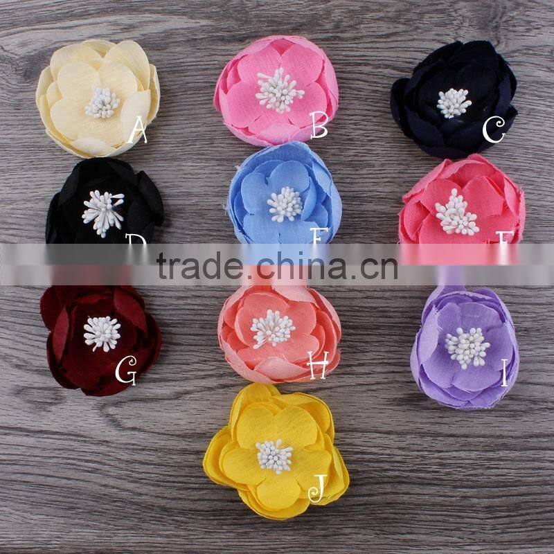 mini fabric flower clip for kids hair accessories