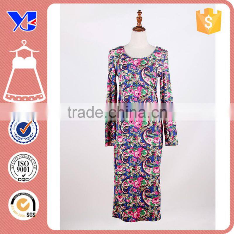 Sex photo women one piece wear maxi length textile screen printing dress