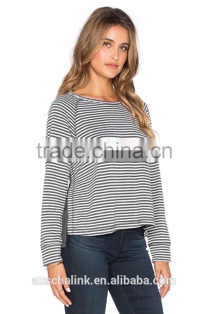 high quality comfortable breathable stripe long sleeve t shirt
