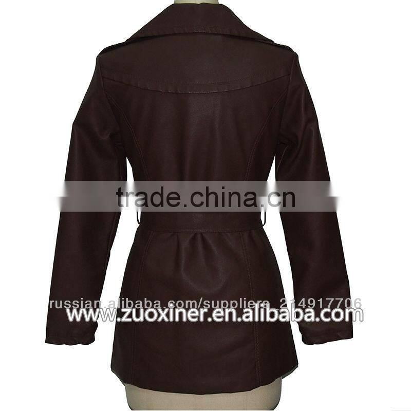 2014 long leather jacket for women wholesale
