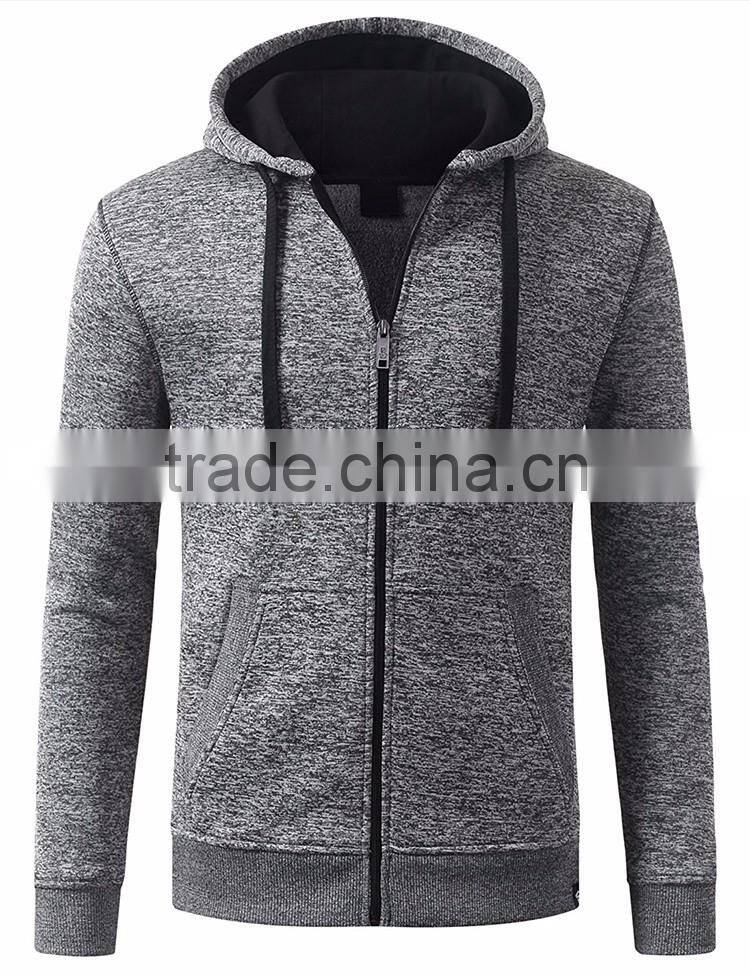 2017 oem supreme quality grey melange Drawstring Man Brand Your Own Hoodies
