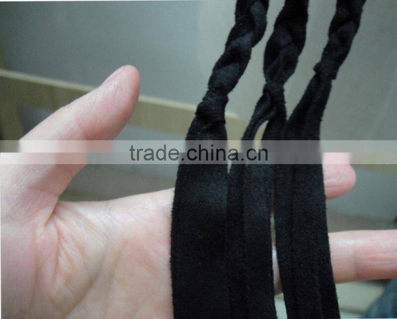 The latest italy designer hot lady men black braided velvet scarf