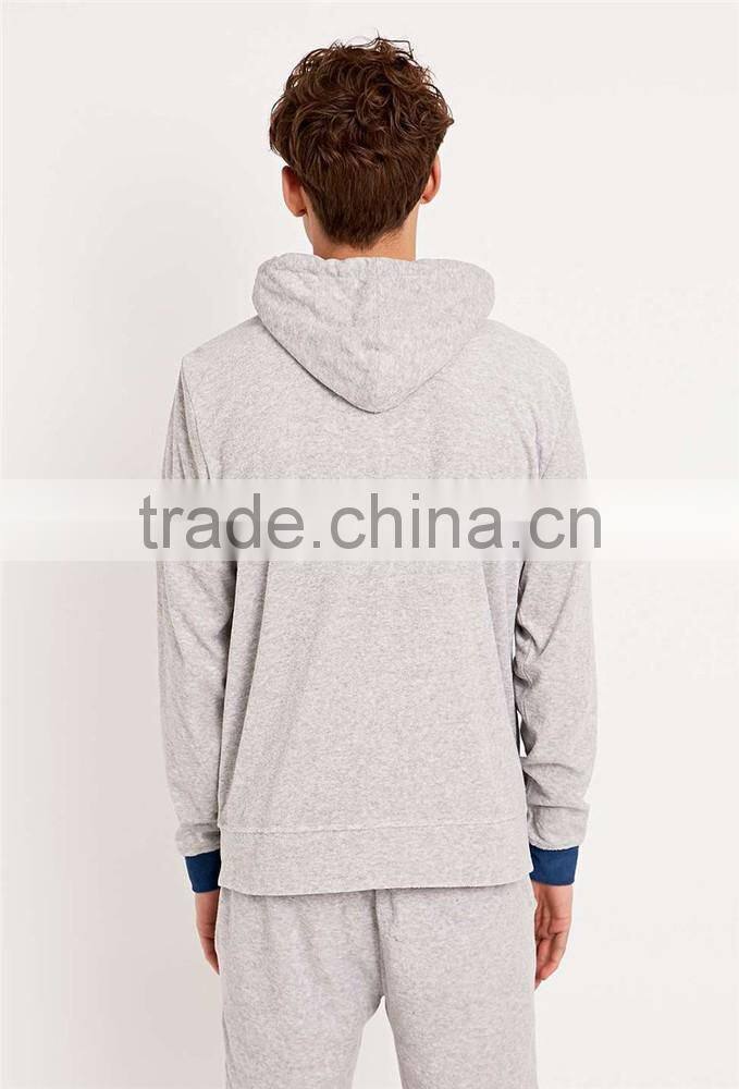 Thin hoodie with string blank pullover grey wholesale plain zip hoodies