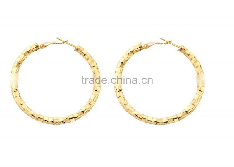 Brass Micron Gold Plated Hoop Earrings