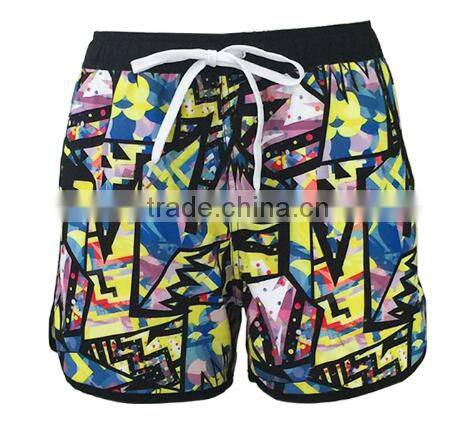 New style 100% polyester custom logo swim shorts men