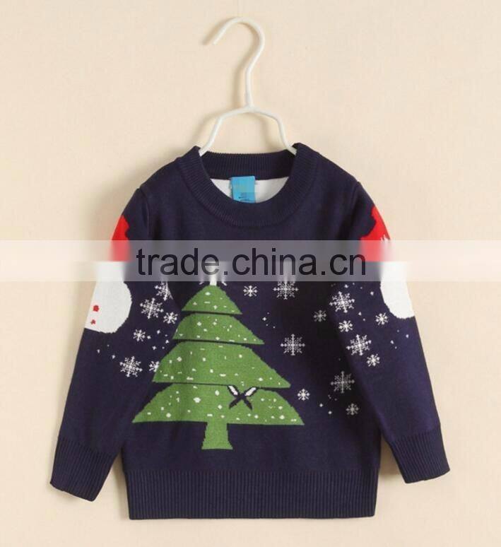 Christmas Knitting Sweater For Children Knitted Clothing Ribbing Neck Long Sleeve Knitwear Stock