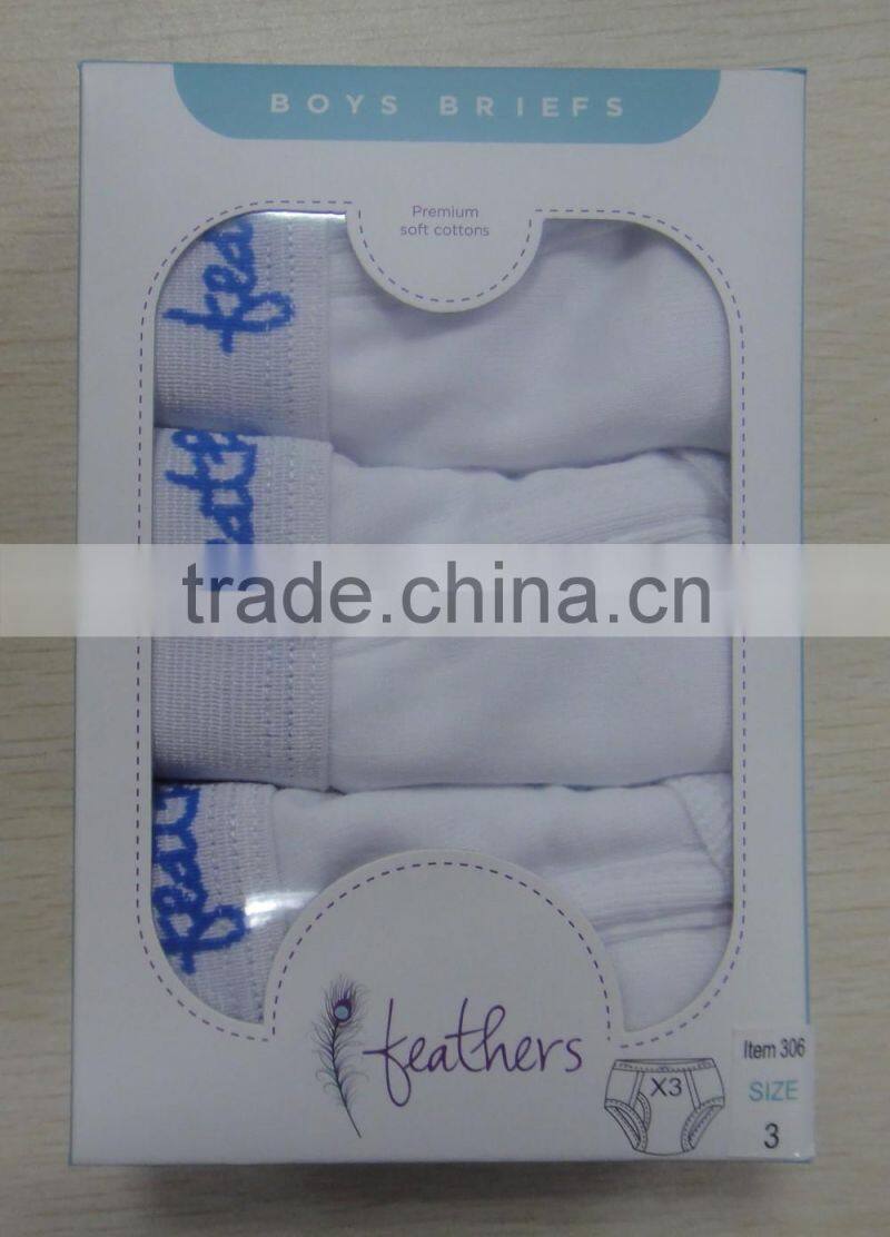 fashion design 100% premium cotton boy briefs