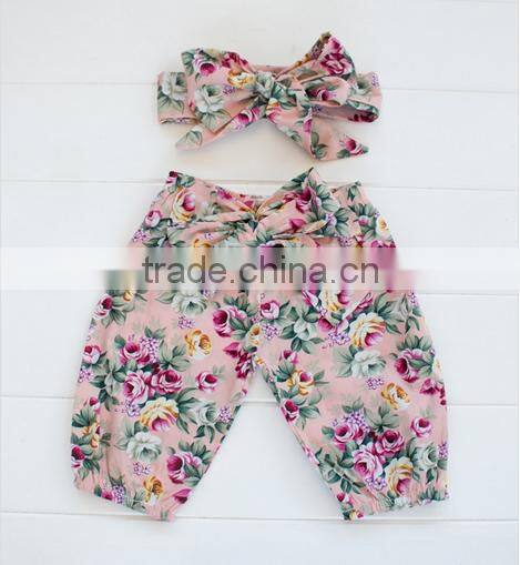 Cute cotton baby ruffle bloomer with bowknot infant diaper cover wholesale children's boutique clothes